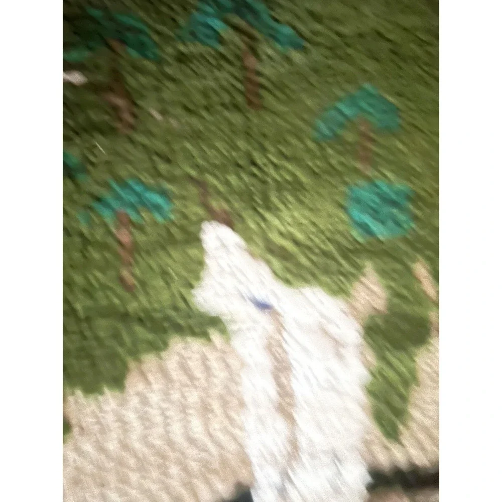Vintage Handwoven‎ Wool Wall Tapestry With Fringes South America Textile Art